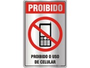 Placa Proibido o Uso de Celular 16x25 (plastico)