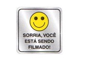 Placa Sorria Você Está Sendo Filmado 16x16 (plastico)